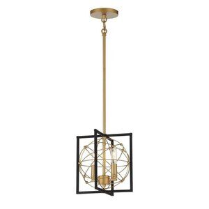 NEW! Minka Lavery Titans Trace Pendant, 2-Light 120 Watts, Sand Coal & Gold